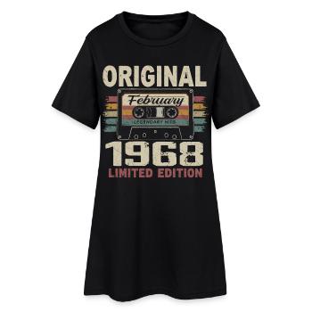 February 1968, February 1968 Birthday Gift - Women’s T-Shirt Dress - black - Front