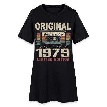 February 1979, February 1979 Birthday Gift - Women’s T-Shirt Dress - black - Front