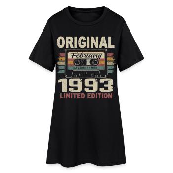 Février 1993, Cadeau d'Anniversaire février 1993 - Robe T-shirt Femme - noir - Devant