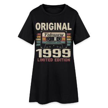 Février 1999, Cadeau d'Anniversaire février 1999 - Robe T-shirt Femme - noir - Devant
