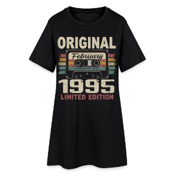 Février 1995, Cadeau d'Anniversaire février 1995 - Robe T-shirt Femme - noir - Devant