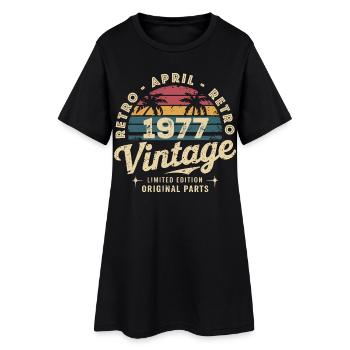 Avril 1977 - April 1977 - Robe T-shirt Femme - noir - Devant