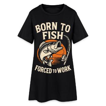 Cadeau drôle du pêcheur : Citation de pêche né pour pêcher - Robe T-shirt Femme - noir - Devant