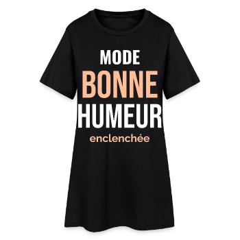 Mode Bonne Humeur — Printemps Enclenché - Robe T-shirt Femme - noir - Devant
