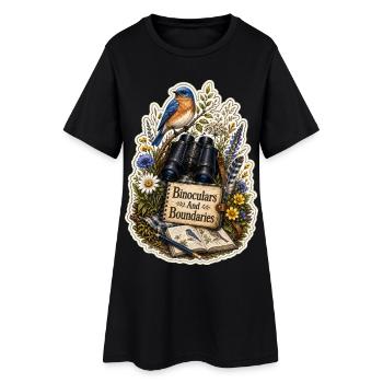 Jumelles et nuages limites - Robe T-shirt Femme - noir - Devant