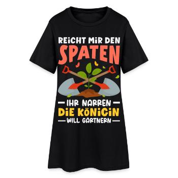 Königin Will Gärtnern - Frauen T-Shirt-Kleid - Schwarz - Vorne
