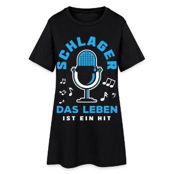 Schlager Das Leben Ist Ein Hit Musik Spruch - Frauen T-Shirt-Kleid - Schwarz - Vorne
