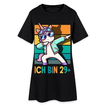 Ich Bin 29 Plus Einhorn Geburtstag - Frauen T-Shirt-Kleid - Schwarz - Vorne