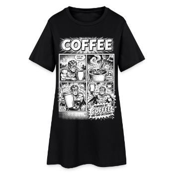 Propulsé par le café et les mauvaises décisions - Robe T-shirt Femme - noir - Devant