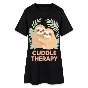 Cuddle Therapy: Cute sloths in the jungle - Women’s T-Shirt Dress - black - Front