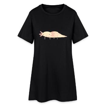 Axolotl - Frauen T-Shirt-Kleid - Schwarz - Vorne