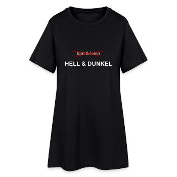 laut&leise - HELL&DUNKEL - Frauen T-Shirt-Kleid - Schwarz - Vorne