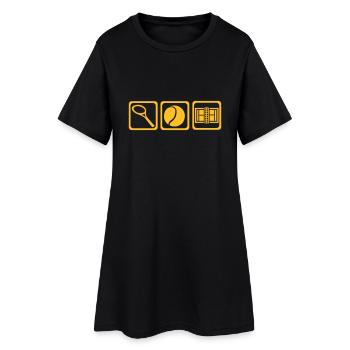 Tennis - Frauen T-Shirt-Kleid - Schwarz - Vorne