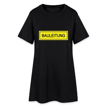 bauleitung - Frauen T-Shirt-Kleid - Schwarz - Vorne