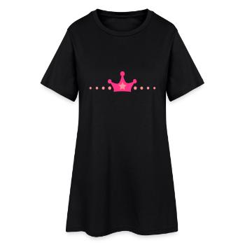 Krone - Frauen T-Shirt-Kleid - Schwarz - Vorne