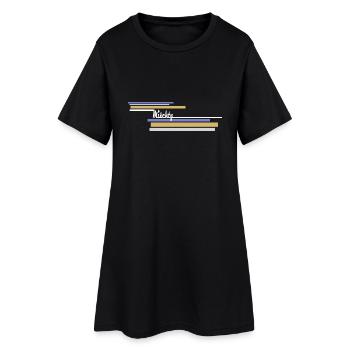 Mischty Longstripe White - Frauen T-Shirt-Kleid - Schwarz - Vorne