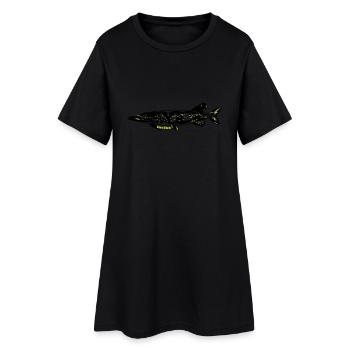 Esox Lucius - Hechtfänger - Frauen T-Shirt-Kleid - Schwarz - Vorne