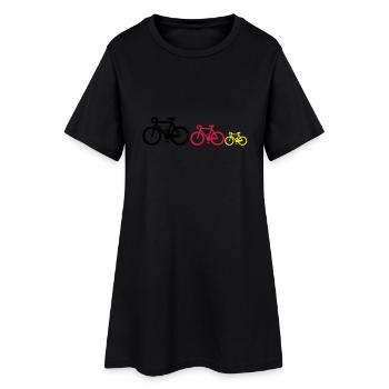 Noir-rouge-or - Robe T-shirt Femme - noir - Devant