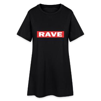 Rave - Frauen T-Shirt-Kleid - Schwarz - Vorne