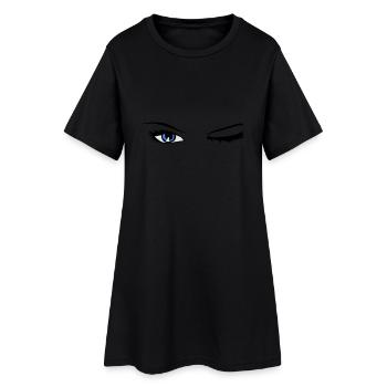 Sexy Eyes , Sexy Augen - Frauen T-Shirt-Kleid - Schwarz - Vorne