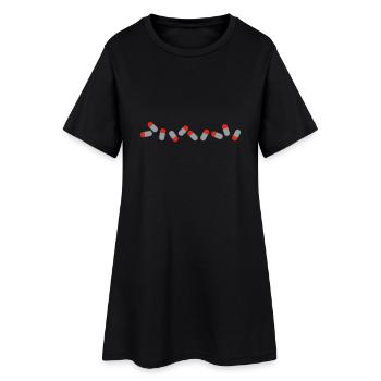 pilule - Robe T-shirt Femme - noir - Devant