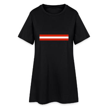 Österreich Fahne Banner - Frauen T-Shirt-Kleid - Schwarz - Vorne
