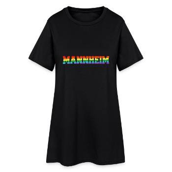 Mannheim Regenbogenfahne - Frauen T-Shirt-Kleid - Schwarz - Vorne