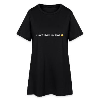 ATTENTION - JE NE PARTAGE PAS MON ALIMENT - Robe T-shirt Femme - noir - Devant