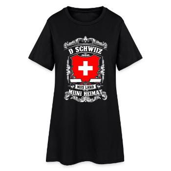 Schweiz Mein Land Meine Heimat Mundart Geschenk - Frauen T-Shirt-Kleid - Schwarz - Vorne