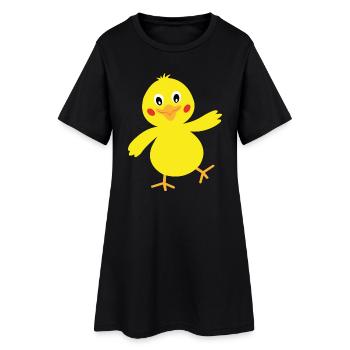 küken - Frauen T-Shirt-Kleid - Schwarz - Vorne