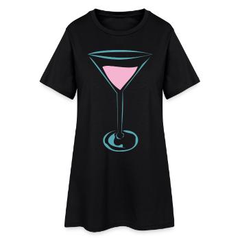 Cocktail Glas für Cocktail Fans - Frauen T-Shirt-Kleid - Schwarz - Vorne