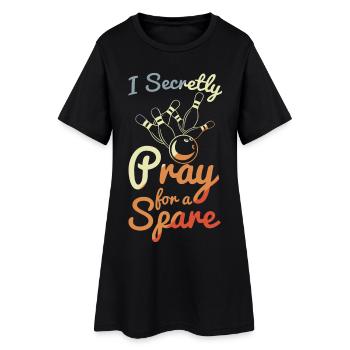 Blague de bowling - Robe T-shirt Femme - noir - Devant