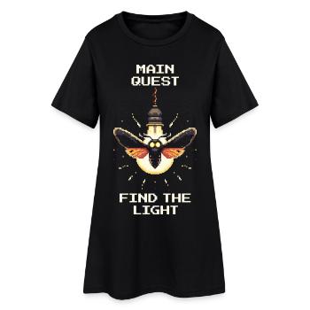 Find the Light | Main Quest Retro Gaming Humor - Women’s T-Shirt Dress - black - Front