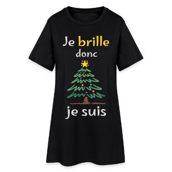 Sapin scintillant je brille je suis - Robe T-shirt Femme - noir - Devant