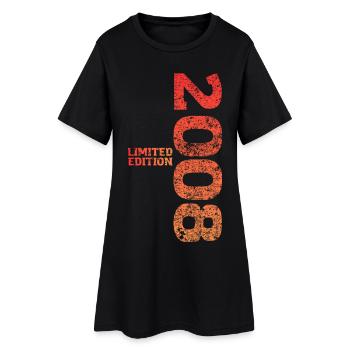 Limited Edition 2008 18. Geburtstag Geschenk - Frauen T-Shirt-Kleid - Schwarz - Vorne