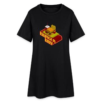 burger day - Frauen T-Shirt-Kleid - Schwarz - Vorne