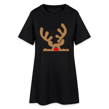 elch - Frauen T-Shirt-Kleid - Schwarz - Vorne