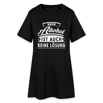 Kein Alkohol - Frauen T-Shirt-Kleid - Schwarz - Vorne