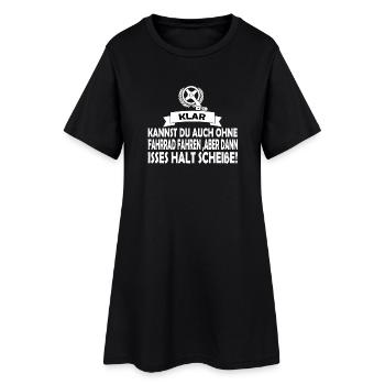 Fahrrad - Frauen T-Shirt-Kleid - Schwarz - Vorne