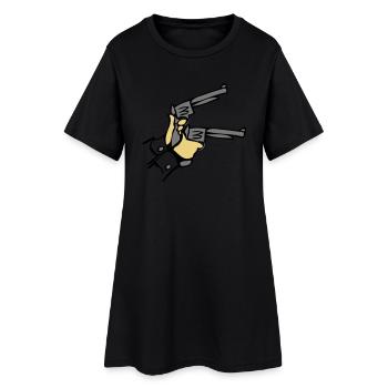 Référence dell pistolets de mains armes - Robe T-shirt Femme - noir - Devant