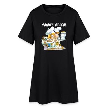 Mama's Helfer - Frauen T-Shirt-Kleid - Schwarz - Vorne