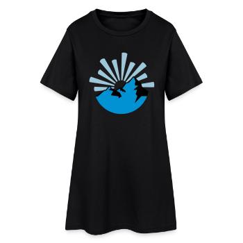 Berge - Frauen T-Shirt-Kleid - Schwarz - Vorne