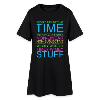 Timey Wimey Wibbly Wobbly - Frauen T-Shirt-Kleid - Schwarz - Vorne