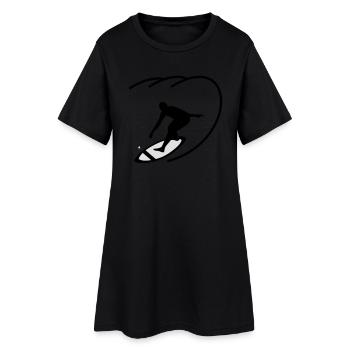 surfeur - Robe T-shirt Femme - noir - Devant