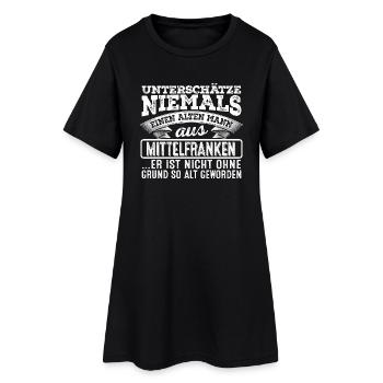 Der alte Mann aus MITTELFRANKEN - Frauen T-Shirt-Kleid - Schwarz - Vorne