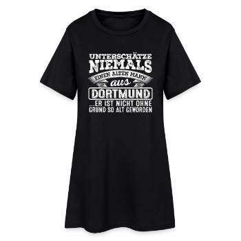 Der alte Mann aus DORTMUND - Frauen T-Shirt-Kleid - Schwarz - Vorne