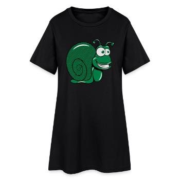 Escargot drôle drôle - Robe T-shirt Femme - noir - Devant