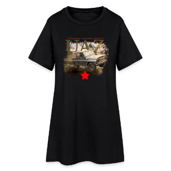 uaz - Frauen T-Shirt-Kleid - Schwarz - Vorne