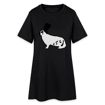 Deutsche Riesenschecke Hase Kaninchen Häschen - Frauen T-Shirt-Kleid - Schwarz - Vorne