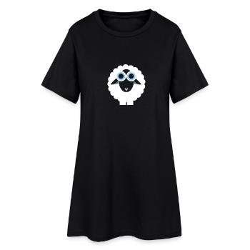 Schaf - Frauen T-Shirt-Kleid - Schwarz - Vorne